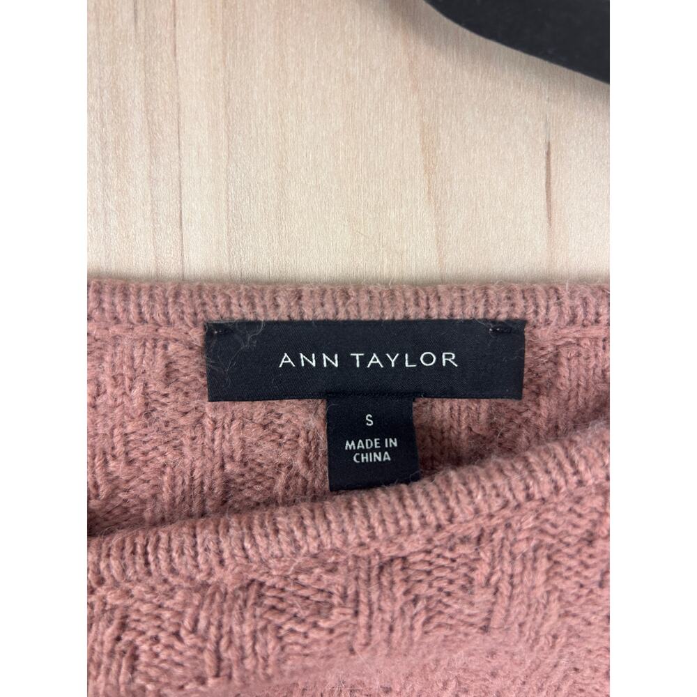 Ann Taylor Alpaca Wool Blend Knit Sweater Pink Boat Neck Women's Small - Picture 9 of 10